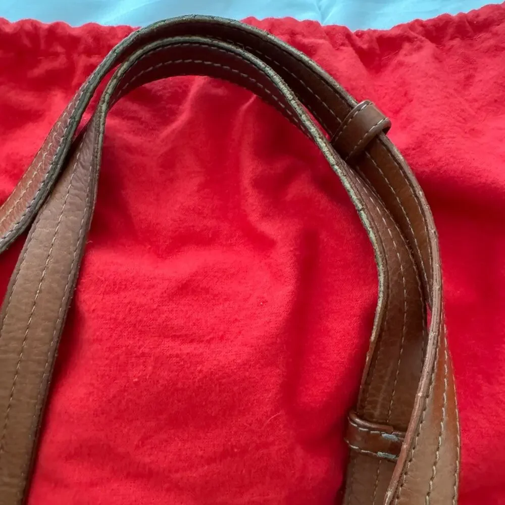 Bally Brown Leather Tote Bag with Tassel & Dust Bag 14x6 Designer Handbag‎